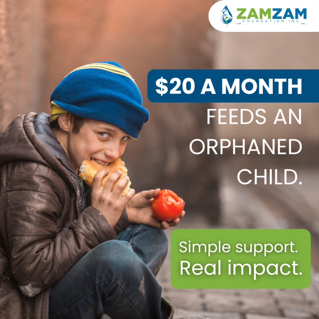 $20 a month feeds an orphaned child.